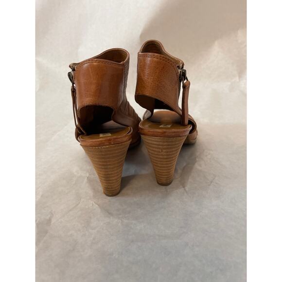 Paul Green Cayenne Peep Toe 3.5 Heel Brown Leather Bootie Women's Size 7.5 (UK5) - Picture 5 of 10